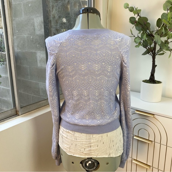 Joie Blue Pointelle Sweater, Size S - Picture 4 of 10